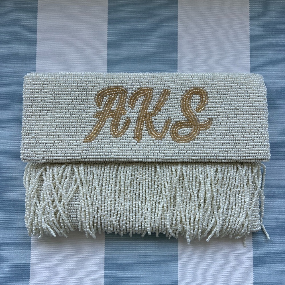 Beaded Clutch with Fringe